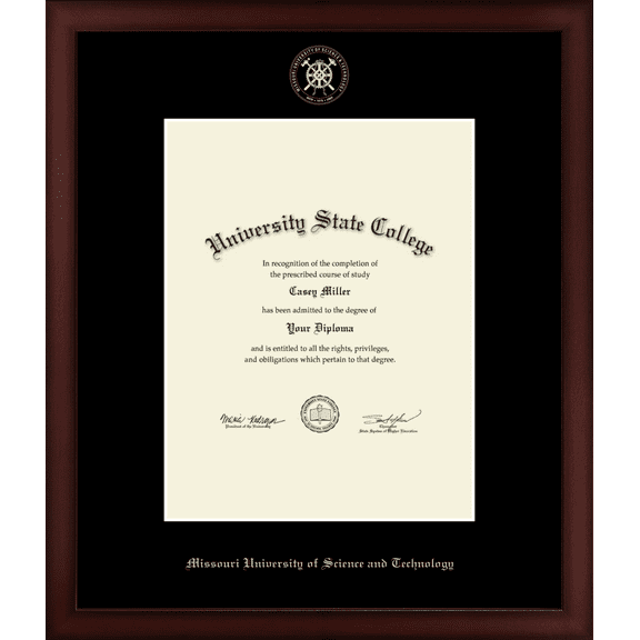 Missouri University of Science and Technology Diploma Frame, Document Size 8.5" x 11"