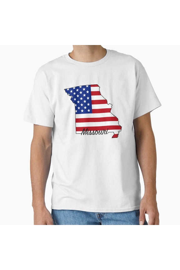 Missouri Us State Flag-Map T-Shirt