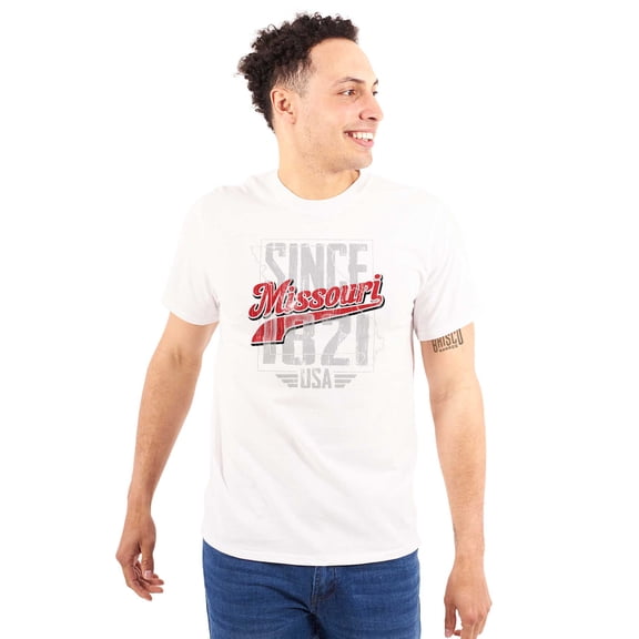 Missouri Vintage Athletic Letters MO Plus Size Crewneck Graphic Tee Shirt Brisco Brands 2X