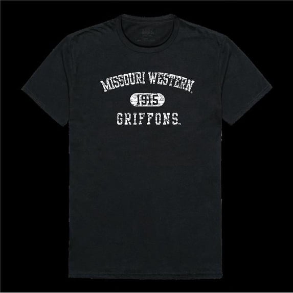 Missouri Western State University Griffons Distressed Arch College T-Shirt, Black - Large