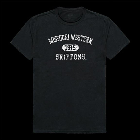 Missouri Western State University Griffons Distressed Arch College T-Shirt, Black - Medium