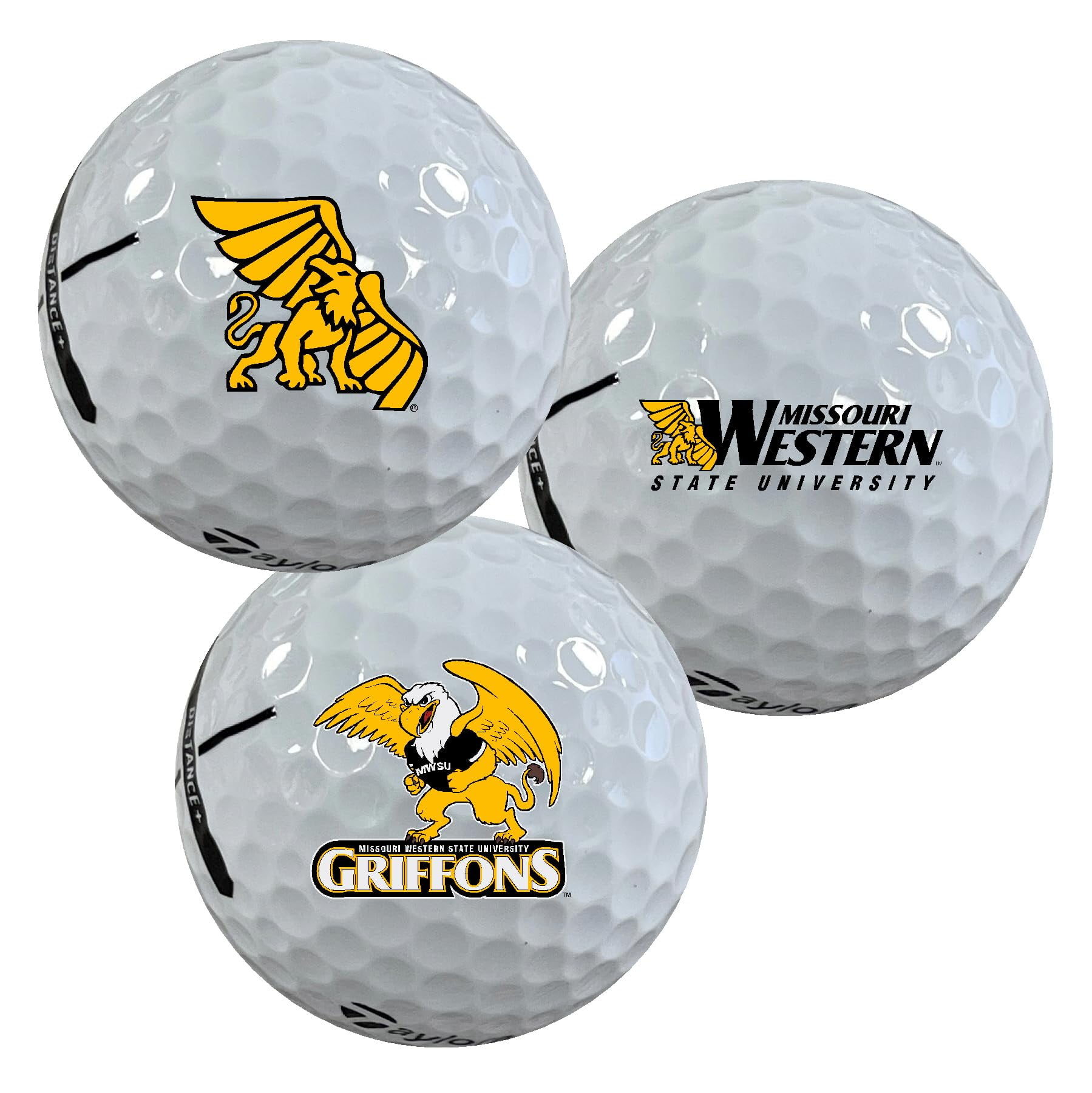 Missouri Western State University Griffons Logo Edition Taylormade Distance+ Golf Balls 12-Pack (Dozen)