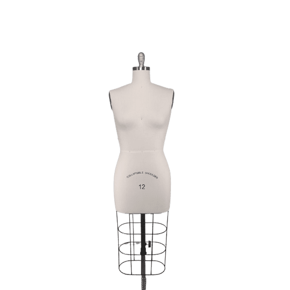 Missy Half-Body Professional Dress Form w/ Heavy Duty Base & Collapsible Shoulders | Size 2