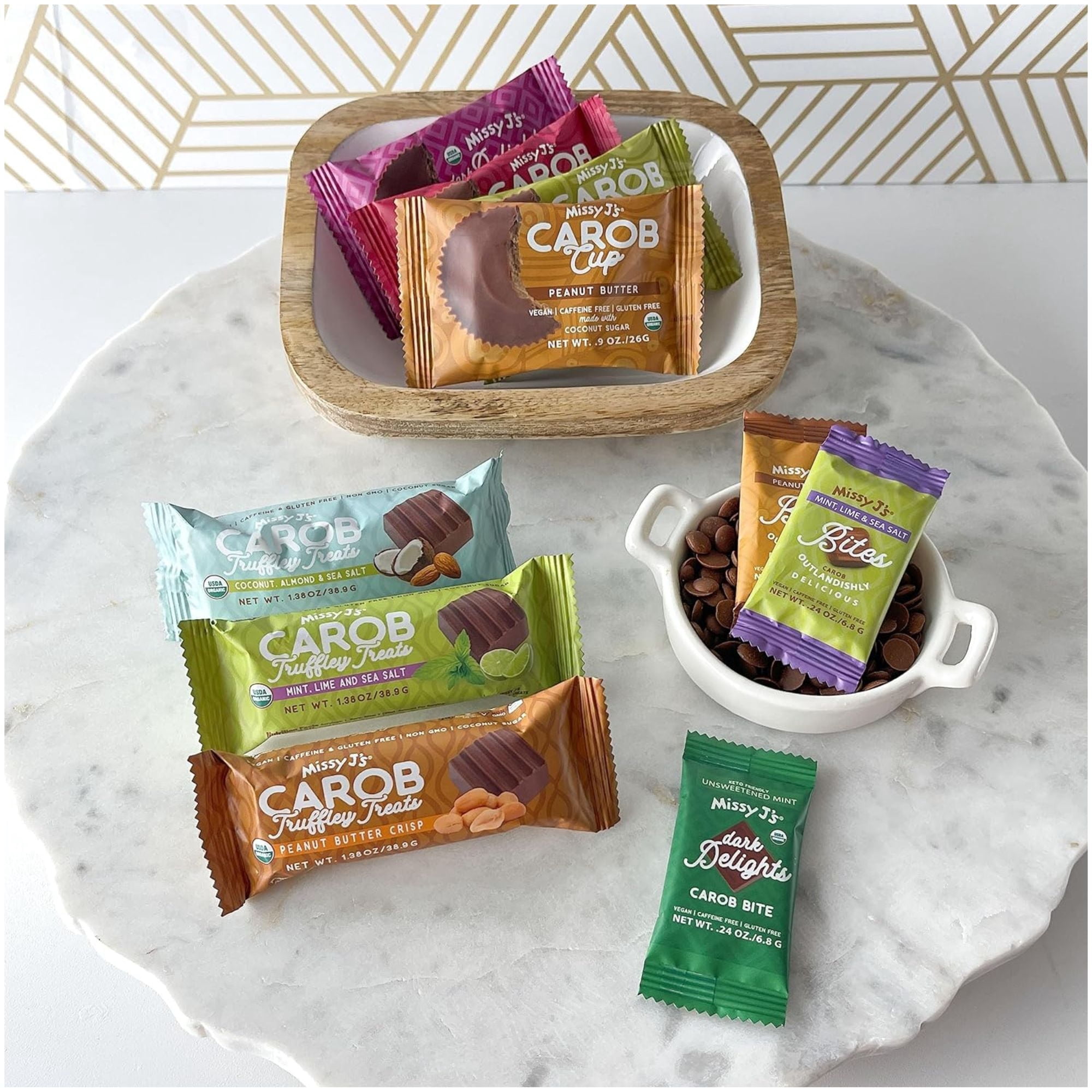 Missy J’s Organic Carob Bliss Sampler Pack 10 Count Vegan, Gluten-Free Healthy Low Calorie Snacks