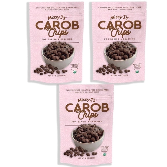 Missy Js Organic Carob Chips Made with Coconut Sugar Healthy Snacks 8 oz 3 Pack