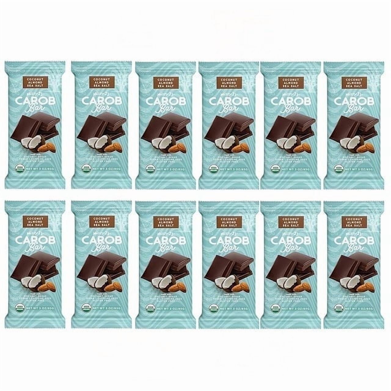 Missy J’s Organic Carob Coconut Almond Candy Bar Healthy Snack Low Calorie Snacks 12 Pack