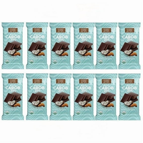 Missy Js Organic Carob Coconut Almond Candy Bar Healthy Snack Low Calorie Snacks 12 Pack