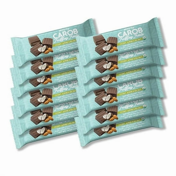 Missy Js Organic Carob Coconut Almond and Sea Salt Truffley Treat Healthy Low Calorie Snack 12 Pack