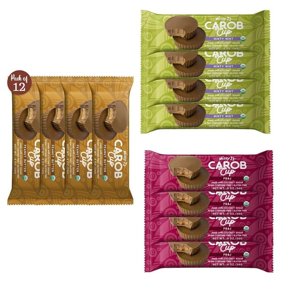 Missy J's Organic Carob Cup Variety Pack 12 Count Gluten-Free Snack Healthy Desserts