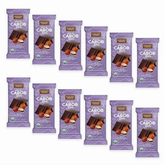 Missy Js Organic Carob Hazelnut Candy Bar Healthy Snack Chocolate Substitute Low Calorie Snacks 12 Pack