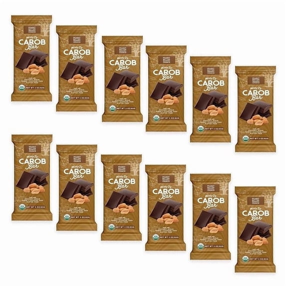 Missy J's Organic Carob Peanut Butter Candy Bars Healthy Dessert Gluten Free Snacks 12 Pack