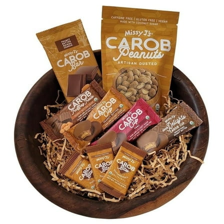 Missy J's Organic Carob Peanut Lovers Sampler Pack 9 Products Gluten Free Healthy Low Calorie Snacks