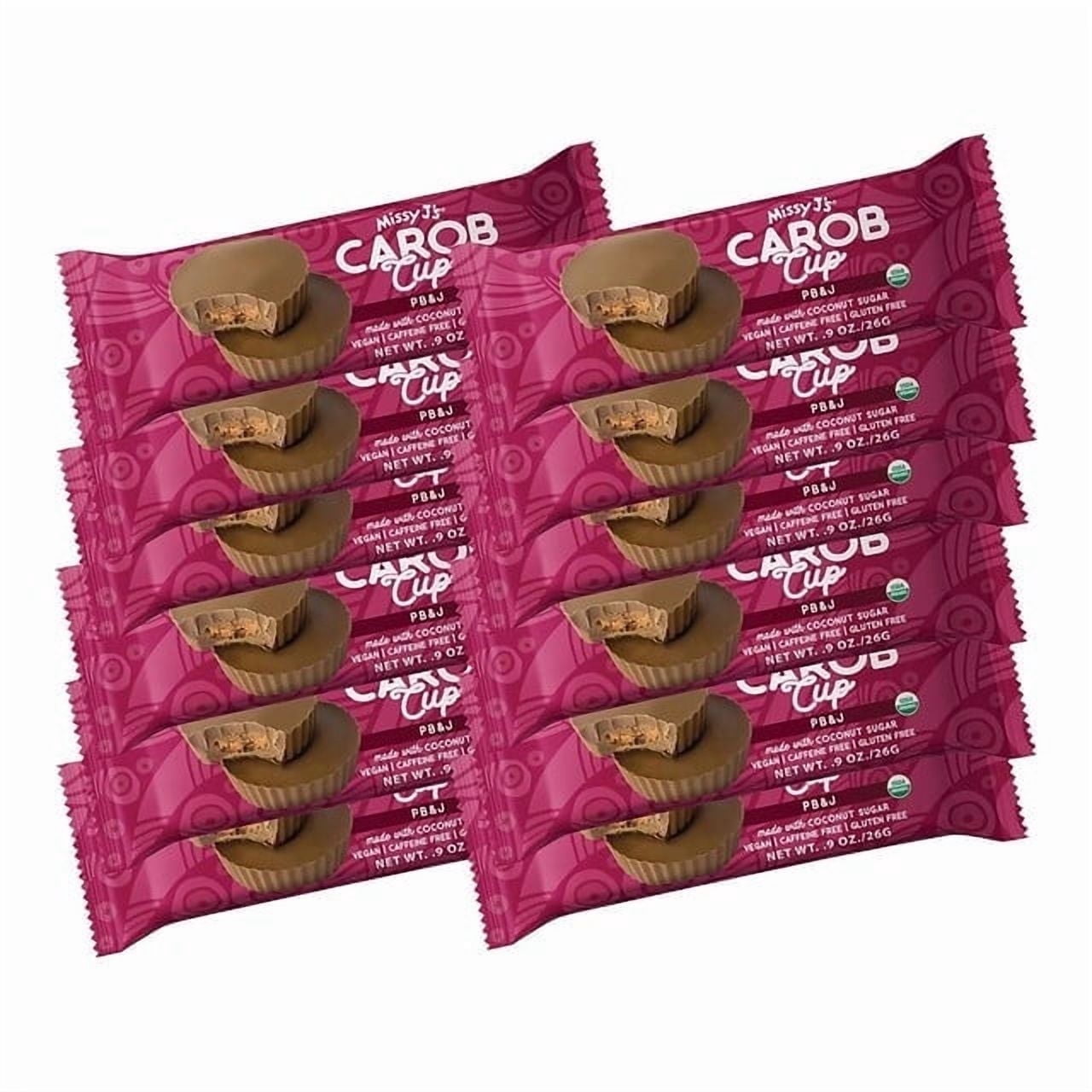 Missy J’s Organic Peanut Butter & Jelly Carob Cups 0.9 oz 12 Pack Gluten Free Healthy Snack