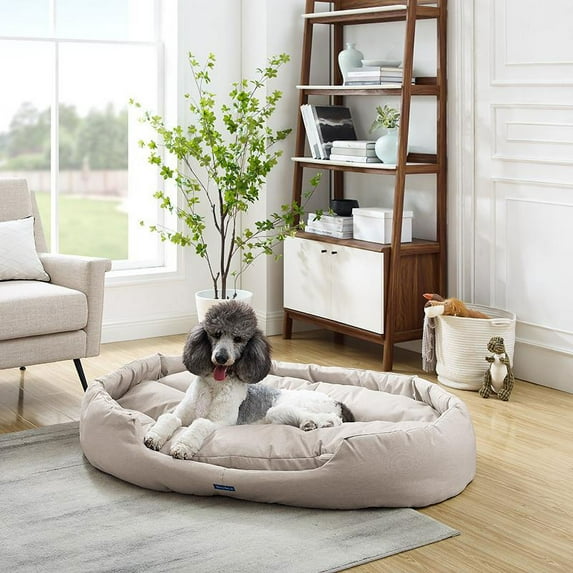Missy® water resistant Extra Large Beige Round Dog Bed
