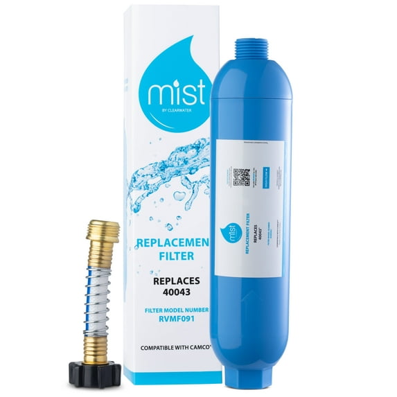 Mist 40043 Water Filter Replacement for Camco RV Inline Water Filter with Hose Protector