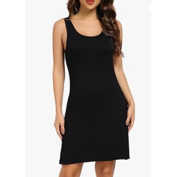 Mist Azur Women Full Slip for Under Dress Sleeveless Wide Straps Mini Slip Dress Nightgown 3761
