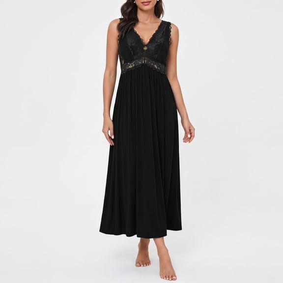 Mist Azur Womens Sexy Nightgowns Long Floral Lace silky Lingerie supportive Chemises Full slip for Women Elegant Sleepwear