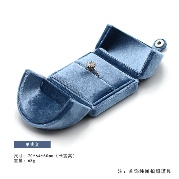 Mist Blue Velvet Jewelry Box Double Opening Design For Rings Earrings Necklaces Bracelets Luxury Gift Packaging Storage Case