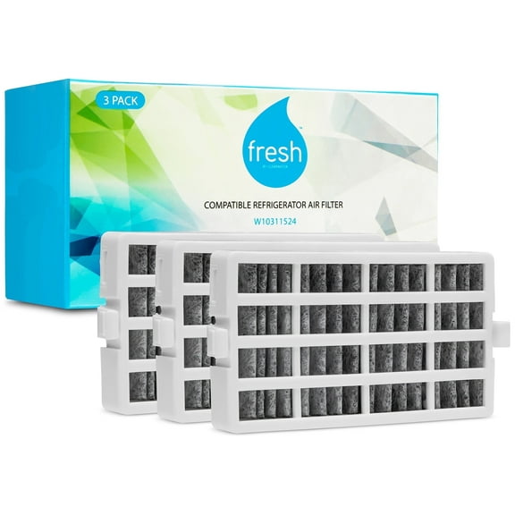 Fresh Carbon Technology Refrigerator Air Filter, 15x Better at Deodorizing, for Whirlpool, 3-Pack