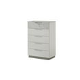 thumbnail image 1 of Mist Chest - Solid + Manufactured Wood Lacquer & Marble Detailing in White, 1 of 4