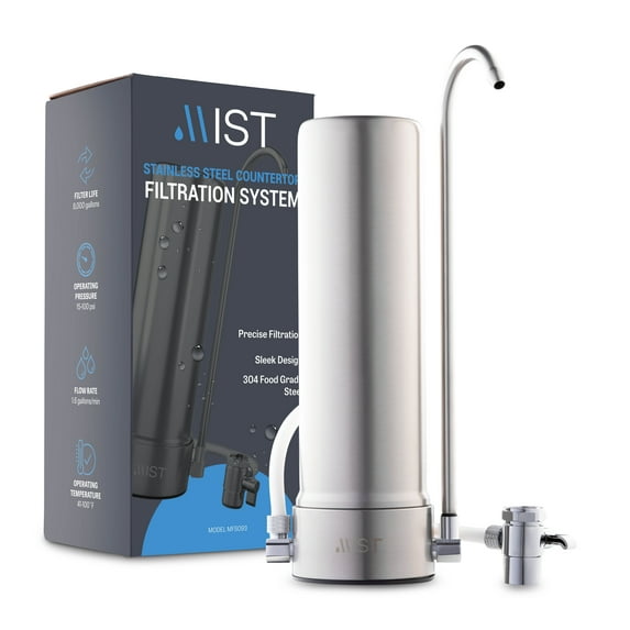 Mist 5-Stage Countertop Water Filter5-Stage Water Filtration System Countertop Technology, 8000-Gallon Capacity Home Water Filtration System