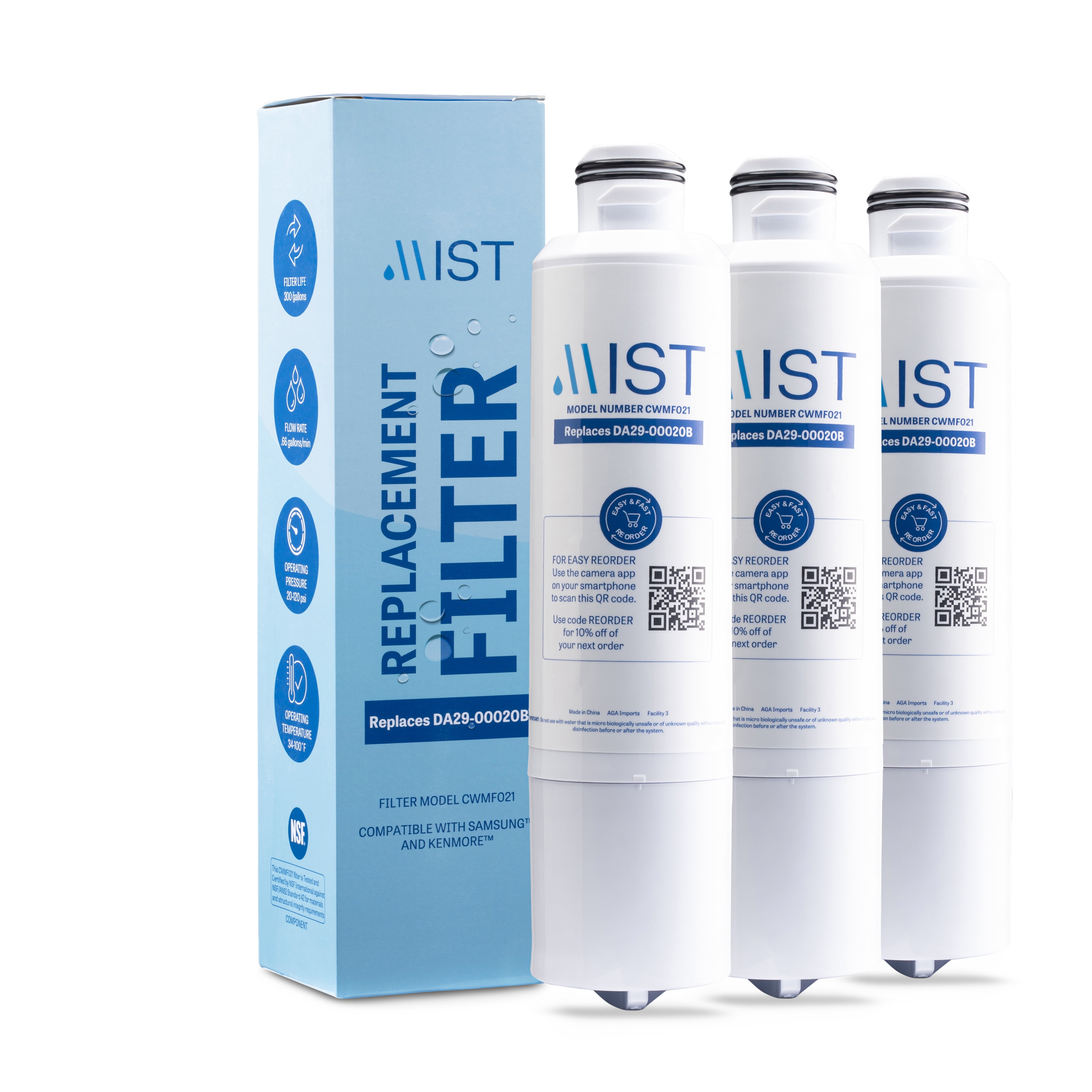 Mist DA2900020B Water Filter Replacement Compatible with Samsung, Haf