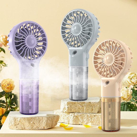 Mist Fan, Handheld Fan with Mist, Portable Mist Fan, Rechargeable Handheld Fan, Purple 7X3X2 Inch Mini Handheld Misting Fan with Included Usb Charging Cord, Usb Rechargeable Water