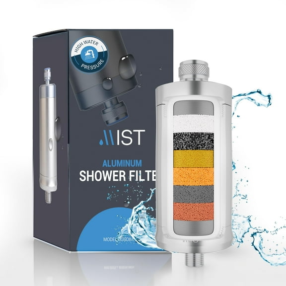 Mist Filtered Shower Head 15-Stage Water Filtration for Hard Water, 3.25" x 5" Aluminum