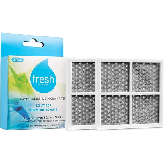 Fresh LT120F Refrigerator Air Filter Replacement for LG, Compatible with Models: Kenmore Elite 9918, 795, & LG ADQ73214404, LMXS30776S, 2-Pack