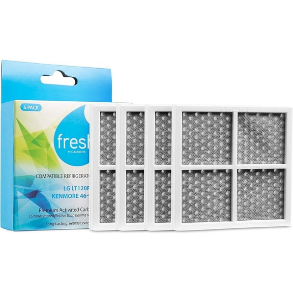Fresh LT120F Refrigerator Air Filter Replacement for LG, Compatible with Models: Kenmore Elite 9918, 795, & LG ADQ73214404, LMXS30776S, 4-Pack