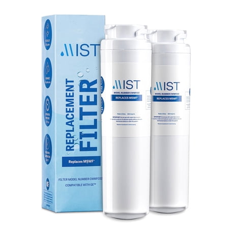 Mist MSWF Refrigerator Water Filter Replacement Cartridge for GE, Compatible with 101820A, 101821B, 101821. GE MSWF Water Filter, 2-pack
