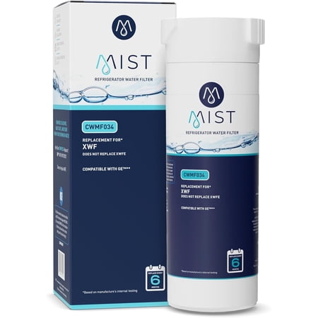 Mist XWF Refrigerator Water Filter Replacement Cartridge for GE, Compatible with GWE19JSLSS, WR17X30702, GBE21, GDE21, GDE25, GFE24 (Not XWFE) GE XWF Water Filter