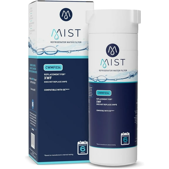 Mist XWF Refrigerator Water Filter Replacement Cartridge for GE, Compatible with GWE19JSLSS, WR17X30702, GBE21, GDE21, GDE25, GFE24 (Not XWFE) GE XWF Water Filter