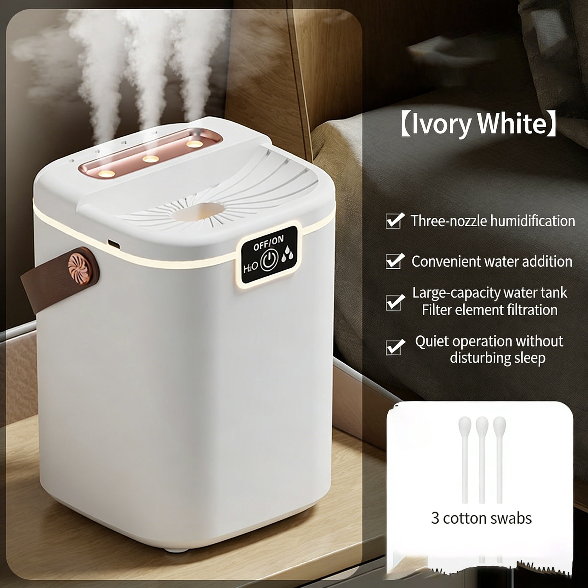 Mist Humidifier, Super Easy to Fill and Clean, Quiet Operation for Bedroom Home Baby & Plants，White