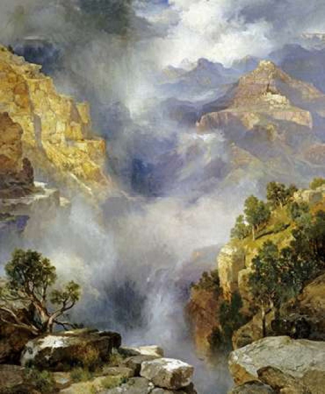 Mist In The Canyon Canvas Art - Thomas Moran (20 x 24)