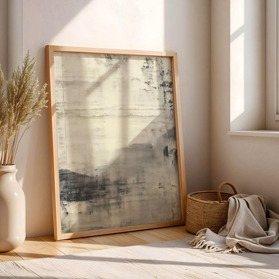 Mist Ledger White Gray Minimalist Texture Wall Art Home Decor Unframed Paper Print