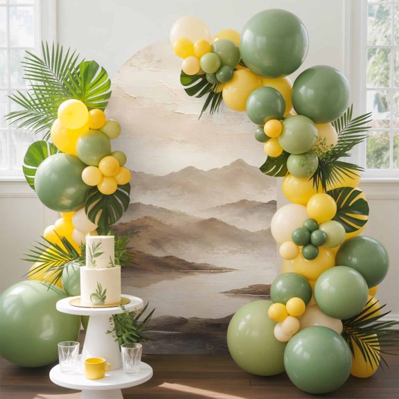 Mist Mountain Arch Backdrop Cover, 4FT, Brown Zen Mountains Scenic Minimalist Ink Wash Texture Spandex Arch Covers Double-Sided Backdrop for Wedding Birthday Party Photo Background Decoration