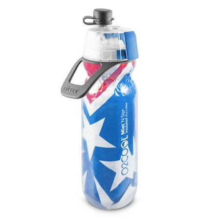 Mist 'N Sip Water Bottle with 2-in-1 Drink and Misting Function and No Leak Pull Top Spout by O2COOL