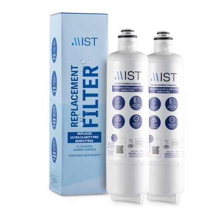 Mist Refrigerator Water Filter Replacement Compatible with Bosch BORPLFTR50, BORPLFTR55, 12033030, 11032531, WFS200MF, RA450022, REPLFLTR55, 2-Pack