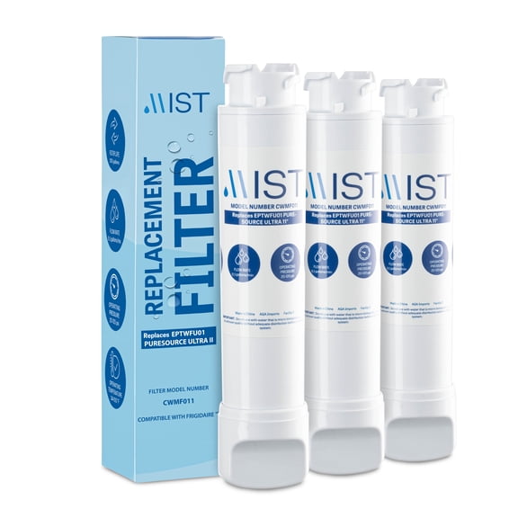 Mist Refrigerator Water Filter Replacement for Frigidaire EPTWFU01, PureSource Ultra II Compatible Cartridge For Frigidaire Refrigerator, 2-pack
