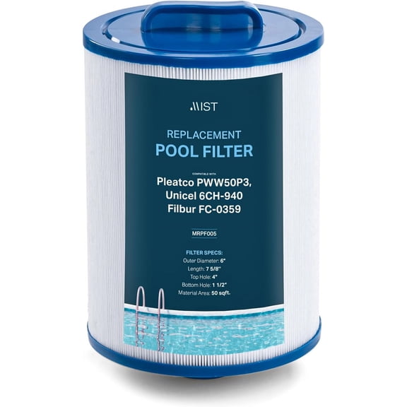 Mist Replacement Pool Filter Cartridge for Pleatco PWW50P3, Unicel 6CH-940, Filbur FC-0359