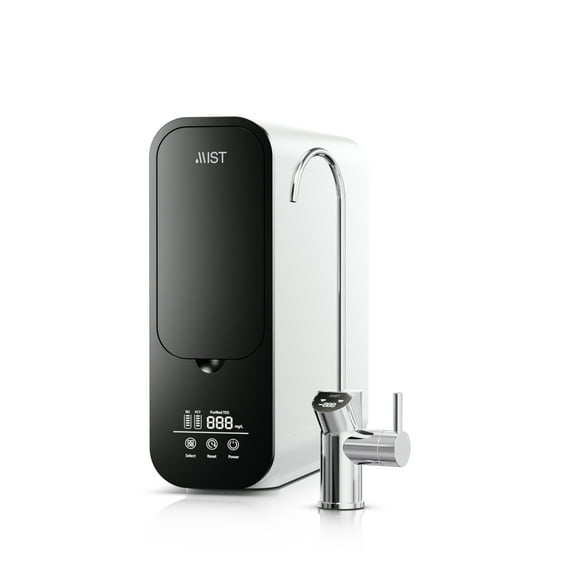 Mist Reverse Osmosis Water Filter System 4-Stage Tankless, Reduces TDS, 600 GPD, 4 Stage Filter Under Sink Water Filter