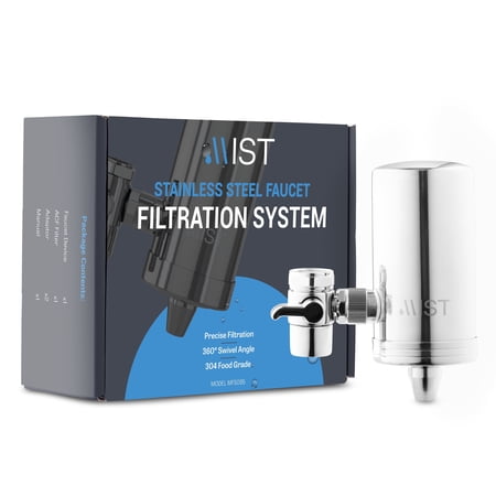 Mist Stainless Steel Faucet Water Filter for Standard Faucets, 320 Gallon Capacity