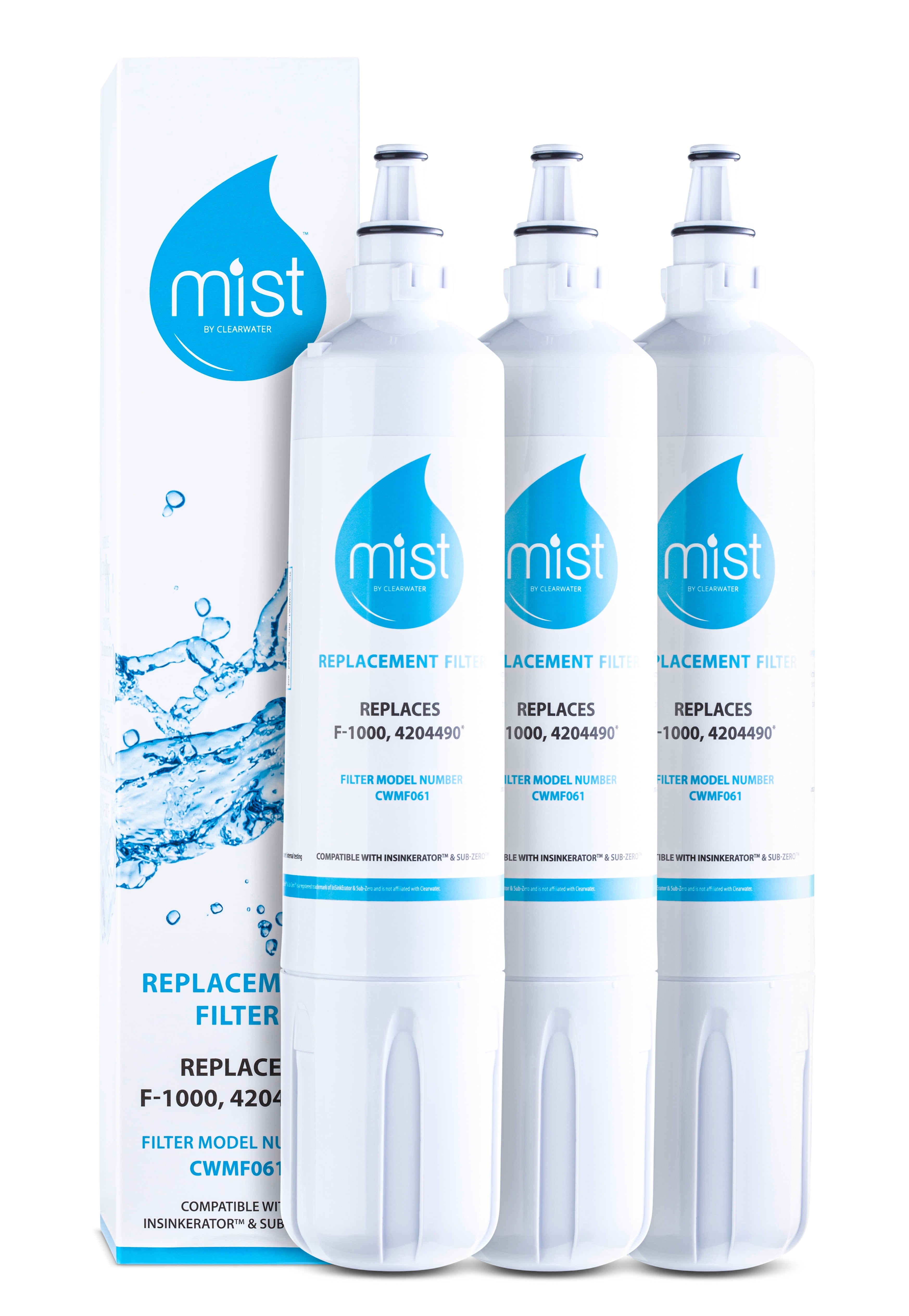 Mist 3-Pack White Twist-in Refrigerator Water Filter