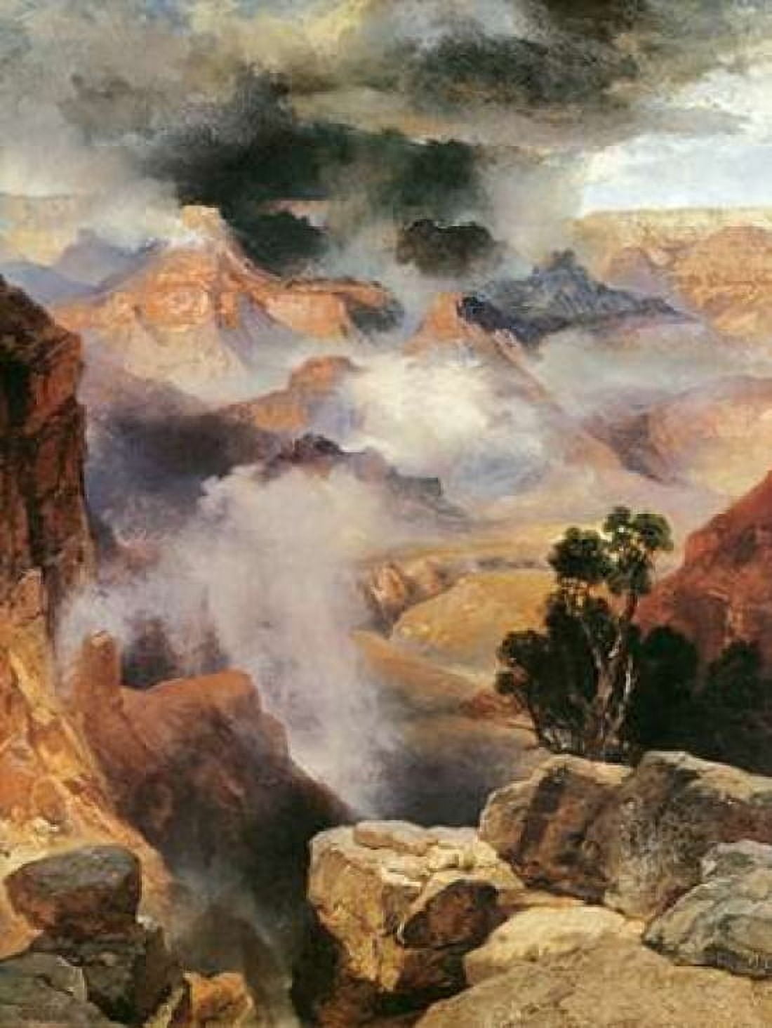 Mist in the Canyon Canvas Art - Thomas Moran (18 x 24)