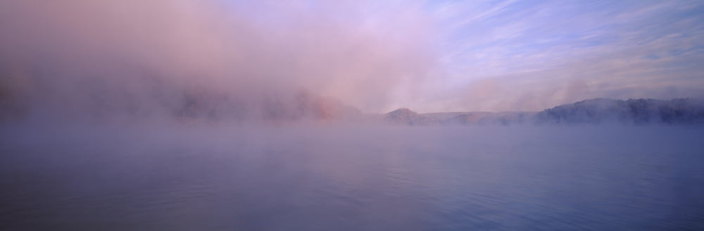 Mist over Cherokee Lake Morristown Hamblen County Tennessee USA Canvas Art - Panoramic Images (6 x 18)