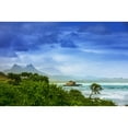 thumbnail image 1 of Mist over Kaupo Cove at sunrise with a pier leading to a house and mountain peaks lining the coastline; Oahu Hawaii United States of, 1 of 3