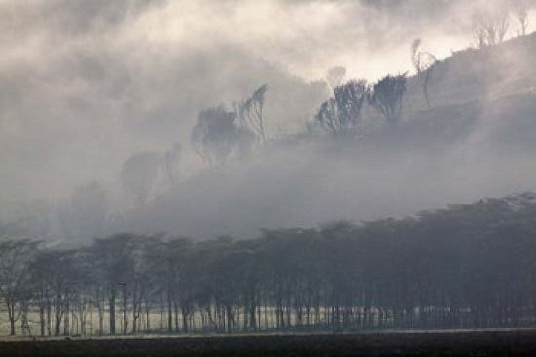 Mist rising from escarpment Lake Nakuru National Park Kenya Canvas Art - Adam Jones DanitaDelimont (24 x 15)