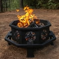 thumbnail image 1 of MistMo 35 inch Fire Pit, Outdoor Fire Pit Wood Burning Fire Pits with Cooking Grill, 1 of 6