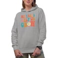 thumbnail image 1 of Mistakes Help Us Grow, Groovy Retro Wavy Text Merch Gift, Heather Grey Hooded Sweatshirt or Hoodie, Large, 1 of 5